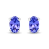 APP: 0.6k 0.50CT Oval Cut Tanzanite 14K White Gold Earrings - Great Investment -PNR-