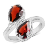 APP: 0.4k Gorgeous Sterling Silver 2.60CT Garnet Ring App. $450 - Great Investment - Alluring Piece!