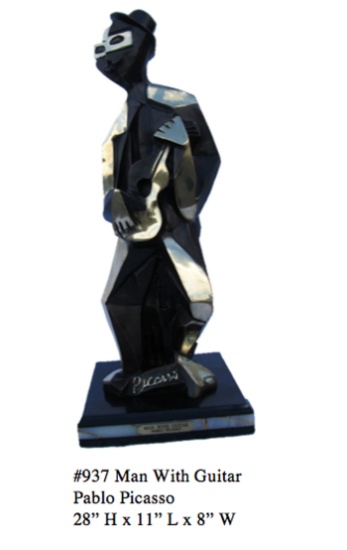 *Rare Limited Edition Numbered Bronze Picasso ''''Man with Guitar'''' 28'''' H x 11'''' L x 8'''' W