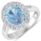 APP: 9.8k Gorgeous 14K White Gold 1.71CT Oval Cut Aquamarine and White Diamond Ring - Great Investme