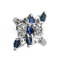 Fine Jewelry Designer Sebastian 0.75CT Blue Sapphire And Topaz  Platinum Over Sterling Silver Ring