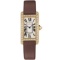 Cartier Women's Americane Rectangle Stainless Steel Case White Dial Sapphire Push/Pull Quartz Watch