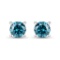 APP: 1.3k 0.51CT Round Cut Blue Diamond 14K White Gold Earrings - Great Investment -PNR-