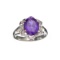 APP: 0.5k Fine Jewelry 3.14CT Purple Amethyst And White Sapphire Sterling Silver Ring