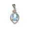 APP: 0.6k Fine Jewelry 3.30CT Blue Topaz And White Sapphire Sterling Silver Pendant