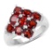 2.97 Cushion Cut Garnet .925 Sterling Silver Ring