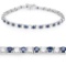 APP: 1.3k 3.36CT Round Cut Sapphire and White Topaz .925 Sterling Silver  Bracelet - Great Investmen