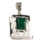 Fine Jewelry Designer Sebastian 14.33CT Rectangular Cut Green Beryl and Sterling Silver Pendant