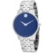 Movado Men's Museum Round Stainless Steel Case Blue Dial Sapphire Push/Pull Quartz Watch (Vault_M)