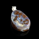 15.60CT Boulder Opal Sterling Silver Pendant