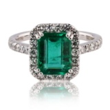 APP: 19.8k 2.38ct Emerald and 0.66ctw Diamond Platinum Ring (Vault_R15_45151)