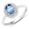 APP: 2.4k 10KT White Gold 1.00CT Blue Sapphire and White Diamond Ring -Great Investment- (Vault_Q) (