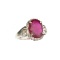 Fine Jewelry Designer Sebastian 4.41CT Ruby And Colorless Topaz Platinum Over Sterling Silver Ring
