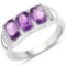 1.54 Cushion Cut Amethyst and White Topaz .925 Sterling Silver Ring
