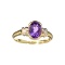 APP: 0.7k Fine Jewelry Designer Sebastian 14KT. Gold, 1.14CT Purple Amethyst And White Sapphire Ring