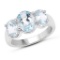 4.40 Oval Cut Blue Topaz .925 Sterling Silver Ring