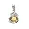 APP: 0.4k Fine Jewelry 1.60CT Oval Cut Citrine/White Sapphire And Sterling Silver Pendant