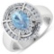 APP: 7.3k Gorgeous 14K White Gold 0.91CT Oval Cut Aquamarine and White Diamond Ring - Great Investme