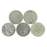 Extremely Rare (5) Misc. U.S. Peace Type Silver Dollar Coin  - Great Investment!