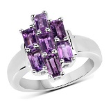 2.80 Octagon Cut Amethyst .925 Sterling Silver Ring