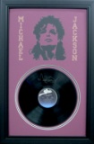 *Rare Michael Jackson Vinyl Record and Laser Cut Mat Museum Framed Collage - Plate Signed