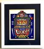 Burton Morris - ''''Slot Machine'''' Blue Framed Giclee Original Signature
