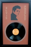 *Rare Elvis Presley Vinyl Record and Laser Cut Mat Museum Framed Collage - Plate Signed