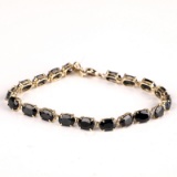 *Fine Jewelry 14 kt. Gold, New Custom Made, Blue Sapphire, One Of a Kind Bracelet (FJ. 240)