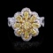 APP: 18k 1.8ctw Fancy Yellow Diamond and 0.48ctw Diamond 14K White Gold Ring (2.28ctw Diamonds) (Vau