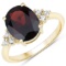 APP: 1.8k 10KT Yellow Gold 3.40CT Garnet and White Topaz Ring -Great Investment- (Vault_Q) (QR3580GW