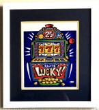 Burton Morris - ''''Slot Machine'''' Blue Framed Giclee Original Signature