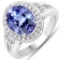 APP: 13.5k Gorgeous 14KT. White Gold 3.95 Tanzanite and Diamond Ring -PNR-