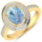 APP: 6.1k Gorgeous 14K Yellow Gold 1.21CT Oval Cut Aquamarine and White Diamond Ring - Great Investm