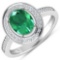 APP: 8.8k Gorgeous 14K White Gold 1.41CT Oval Cut Zambian Emerald and White Diamond Ring - Great Inv