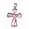 Fine Jewelry Designer Sebastian, French Cubic Zironia And Sterling Silver Cross Pendant