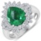 APP: 19.9k Gorgeous 14K White Gold 2.51CT Pear Cut Zambian Emerald and White Diamond Ring - Great In