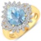 APP: 12.5k Gorgeous 14K Yellow Gold 2.11CT Pear Cut Aquamarine and White Diamond Ring - Great Invest
