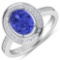 APP: 6.2k Gorgeous 14K White Gold 1.31CT Oval Cut Tanzanite and White Diamond Ring - Great Investmen