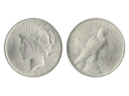 Very Rare 1923 Brilliant Uncirculated "Peace" Silver Dollar Coin -Great  Investment-"