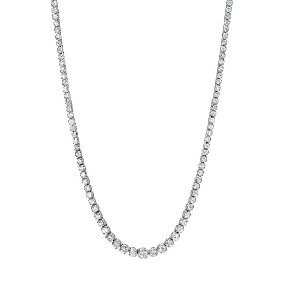 *Fine Jewelry 14KT White Gold, 7.50CT Round Brilliant Cut Diamond Necklace (VGN A-49) (Vault V)