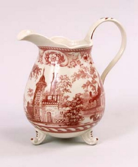 7.5 Inch Red and White Pitcher