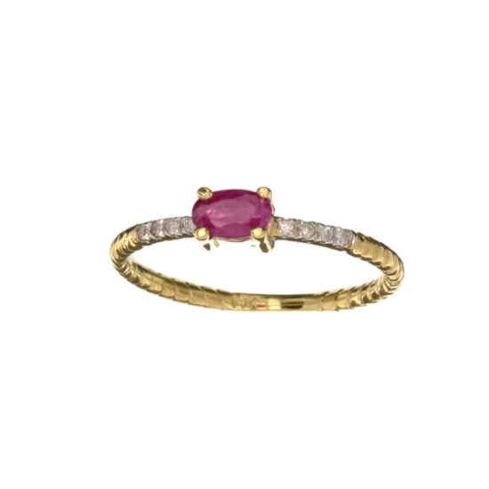 APP: 0.6k Fine Jewelry 14KT. Gold, 0.26CT Ruby And Diamond Ring
