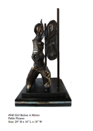 *Rare Limited Edition Numbered Bronze Picasso ''''Girl Before a Mirror'''' 29'''' H x 16'''' L x 18'