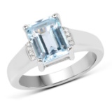 Gorgeous Sterling Silver 2.50CT Blue Topaz Ring App. $305 - Great Investment - Exquisite Piece!