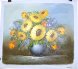 Oil Painting On Canvas - Flowers in a Vase- 24x27