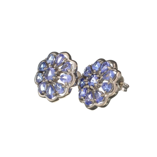 APP: 3.1k Fine Jewelry 4.00CT Mixed Cut Tanzanite And Platinum Over Sterling Silver Earrings