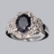 Fine Jewelry Designer Sebastian 2.40CT Blue Sapphire And Topaz  Platinum Over Sterling Silver Ring