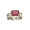 APP: 4.4k Fine Jewelry Designer Sebastian 3.19CT Emerald Cut Ruby and Sterling Silver Ring