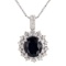 APP: 4.9k 5.94ct Blue Sapphire and 1.22ctw Diamond 14KT White Gold Pendant/Necklace (Vault_R15_23962