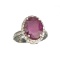 Fine Jewelry Designer Sebastian 10.28CT Oval Cut Ruby And Platinum Over Sterling Silver Ring